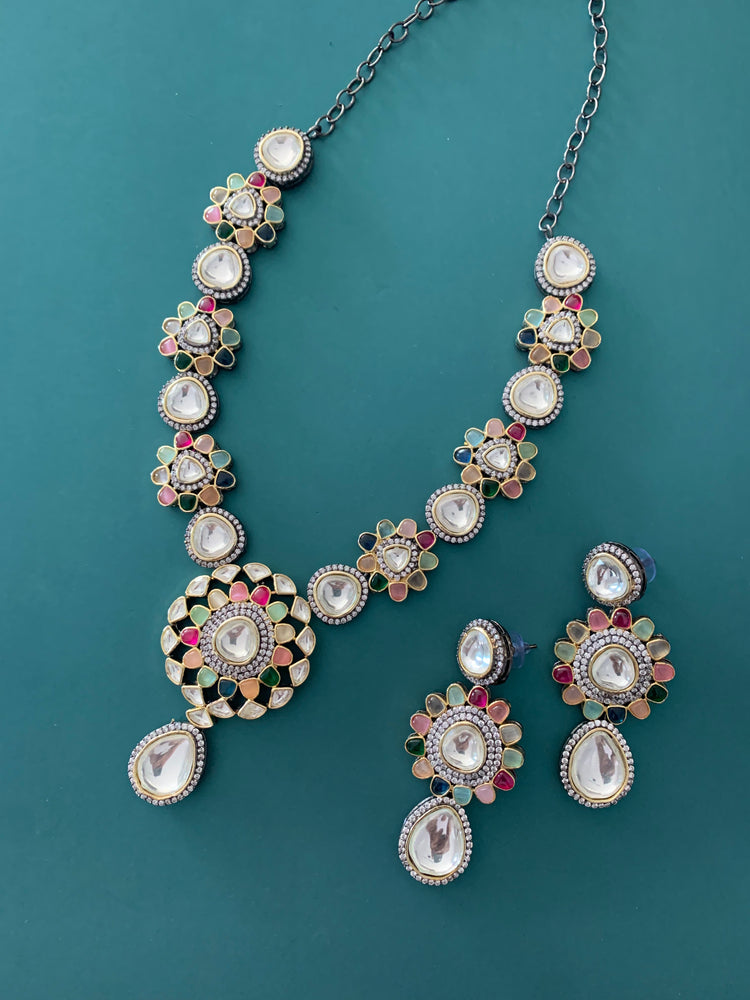 Simraan kundan necklace in multi