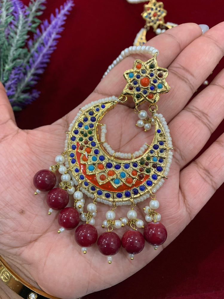 Pakistani thappa kundan / original multani earring