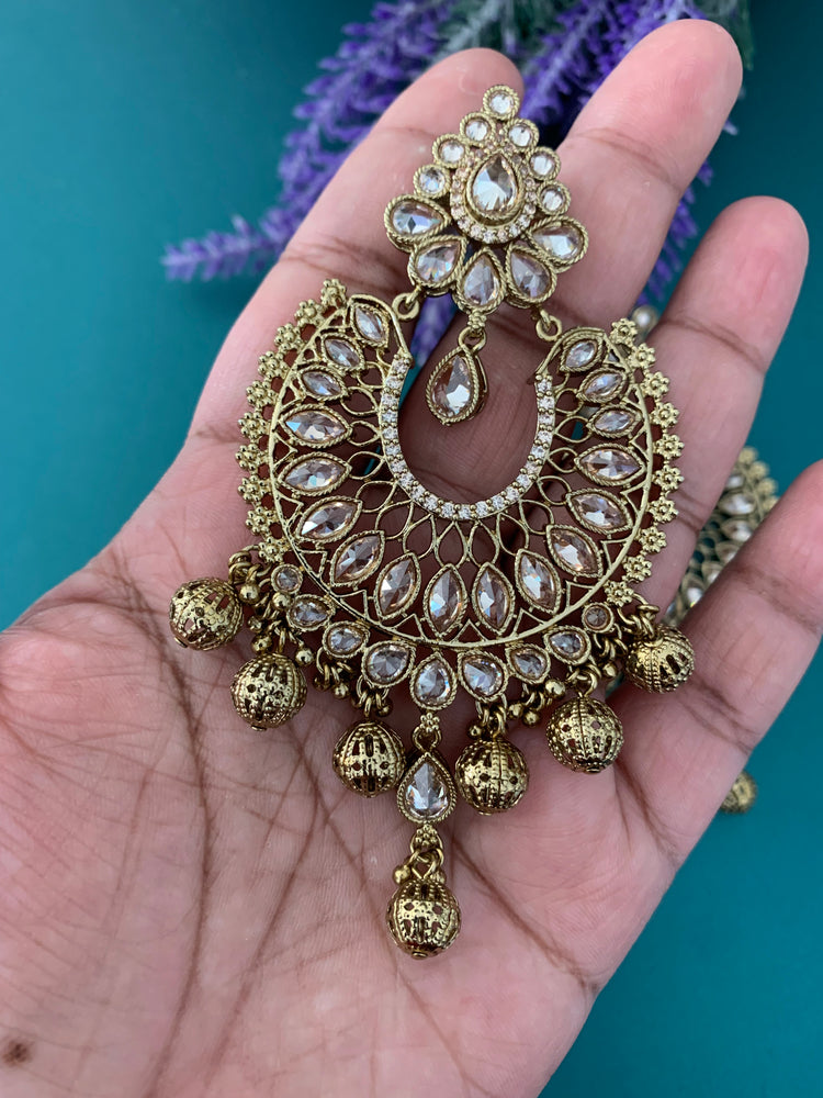 Polki designer chandbali earring