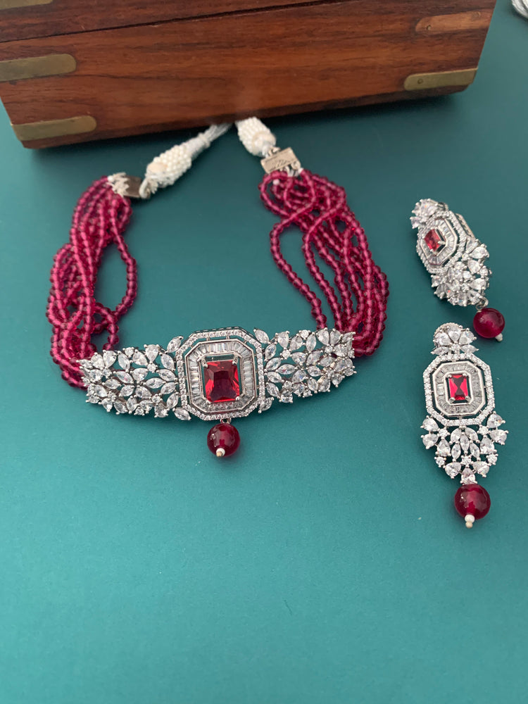 American diamond choker leela Ruby