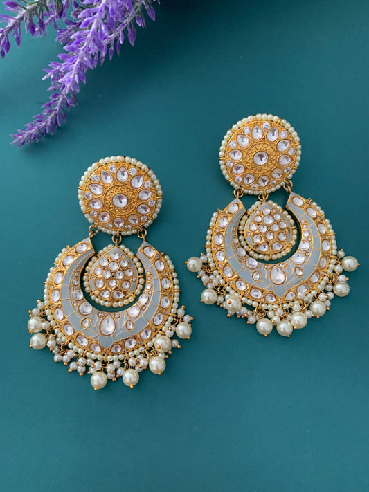 Uncut Kundan designer chandbali  earring