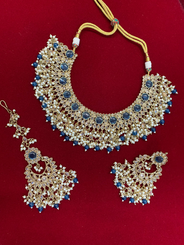 Alphi polki necklace with chandbali