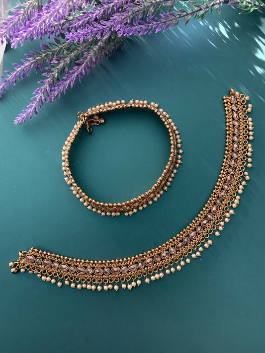 Bridal Antique payal /anklet in antique