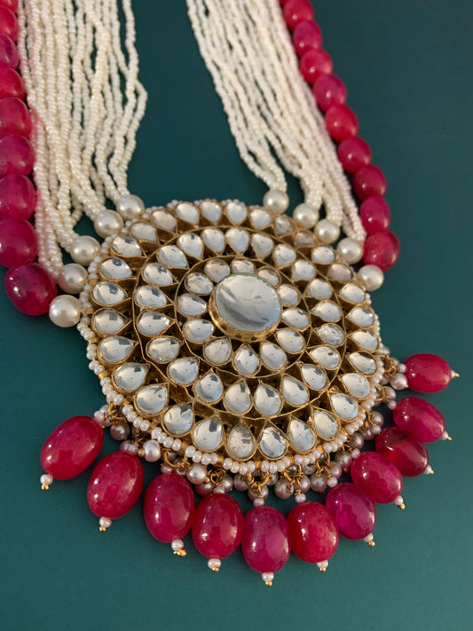 Pachi kundan Mala set